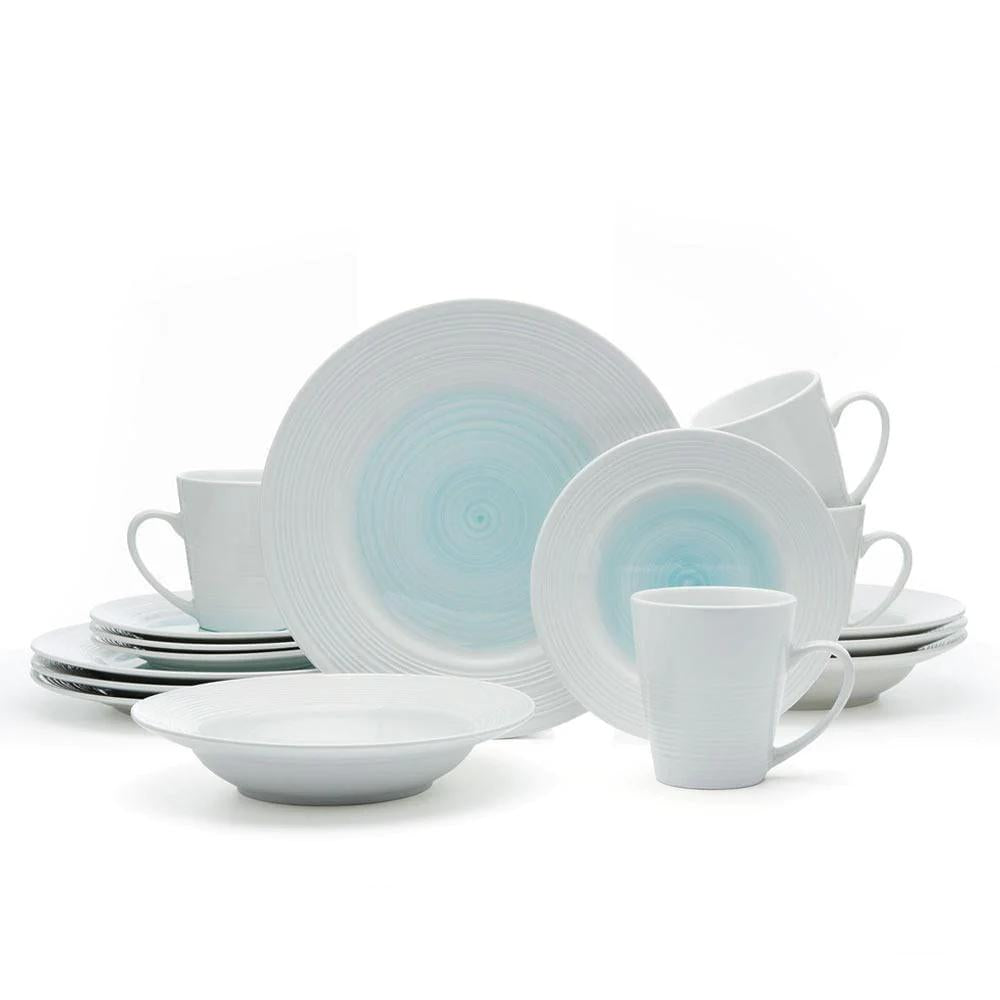 Annie Teal 16 Piece Dinnerware Set, Service for 4