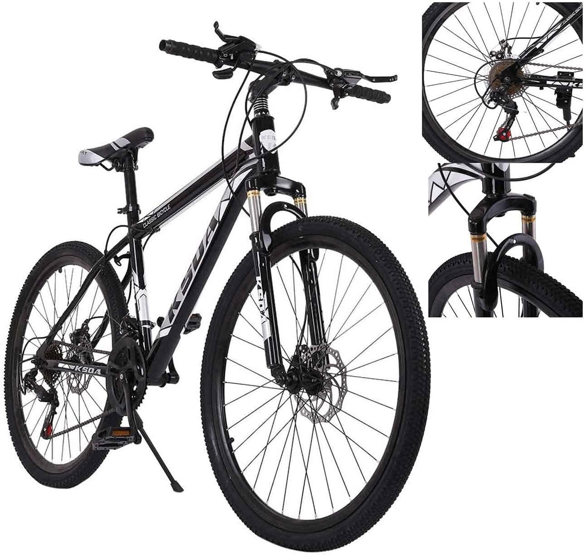 LVLONG Junior Aluminum Full Mountain Bike Stone Mountain 26 Inch 21-Speed Bicycle for Men and Women Student
