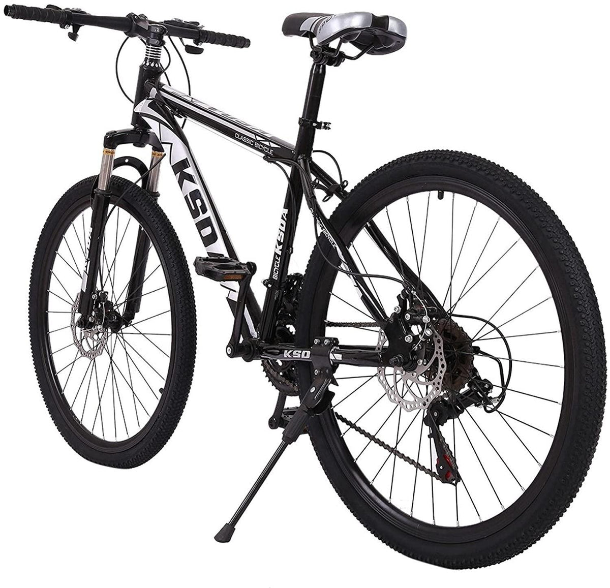 LVLONG Junior Aluminum Full Mountain Bike Stone Mountain 26 Inch 21-Speed Bicycle for Men and Women Student