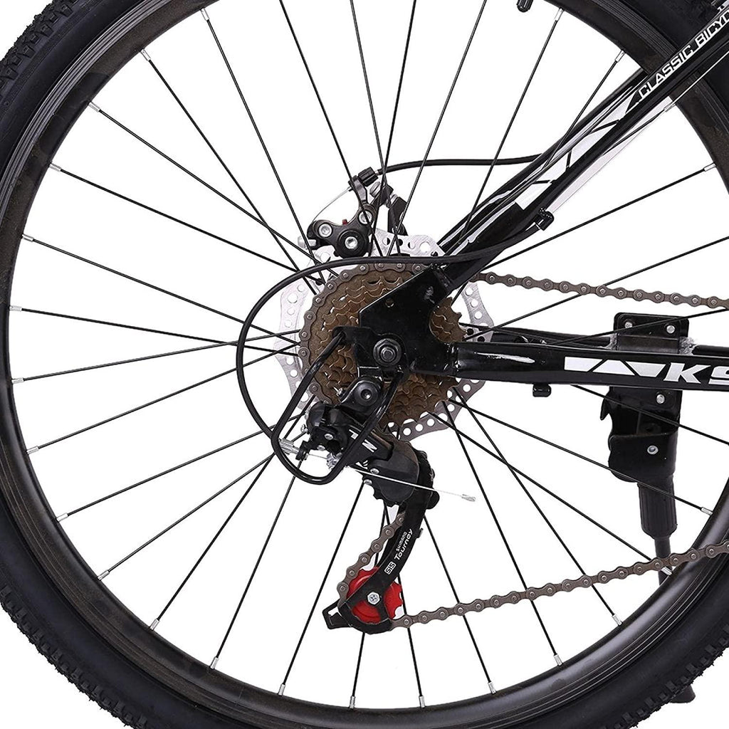 LVLONG Junior Aluminum Full Mountain Bike Stone Mountain 26 Inch 21-Speed Bicycle for Men and Women Student