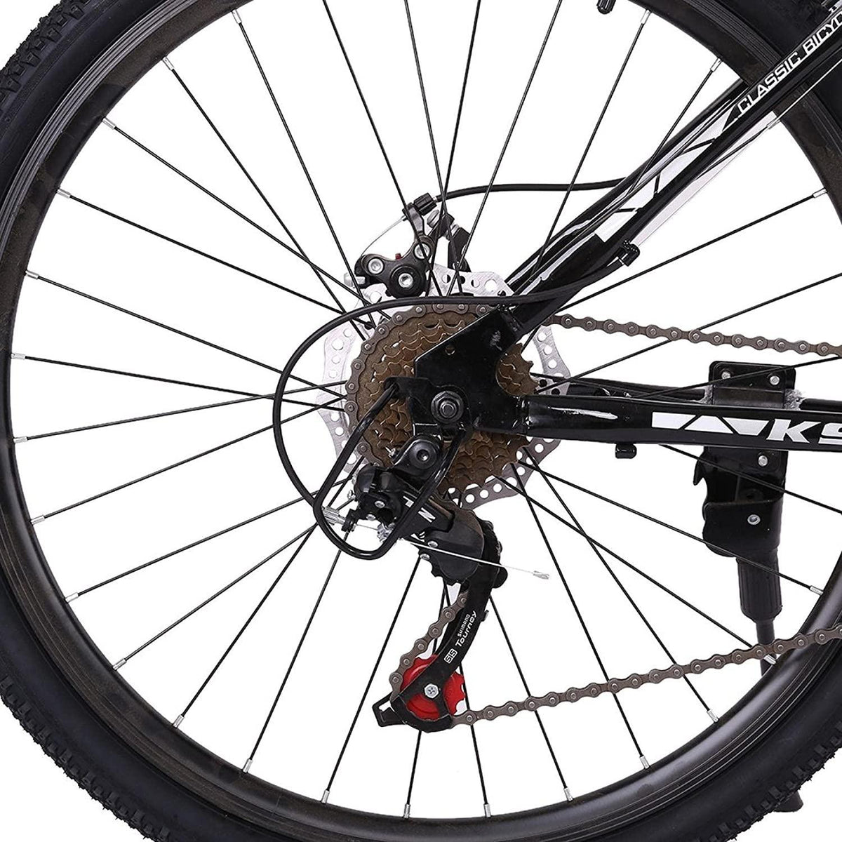 LVLONG Junior Aluminum Full Mountain Bike Stone Mountain 26 Inch 21-Speed Bicycle for Men and Women Student