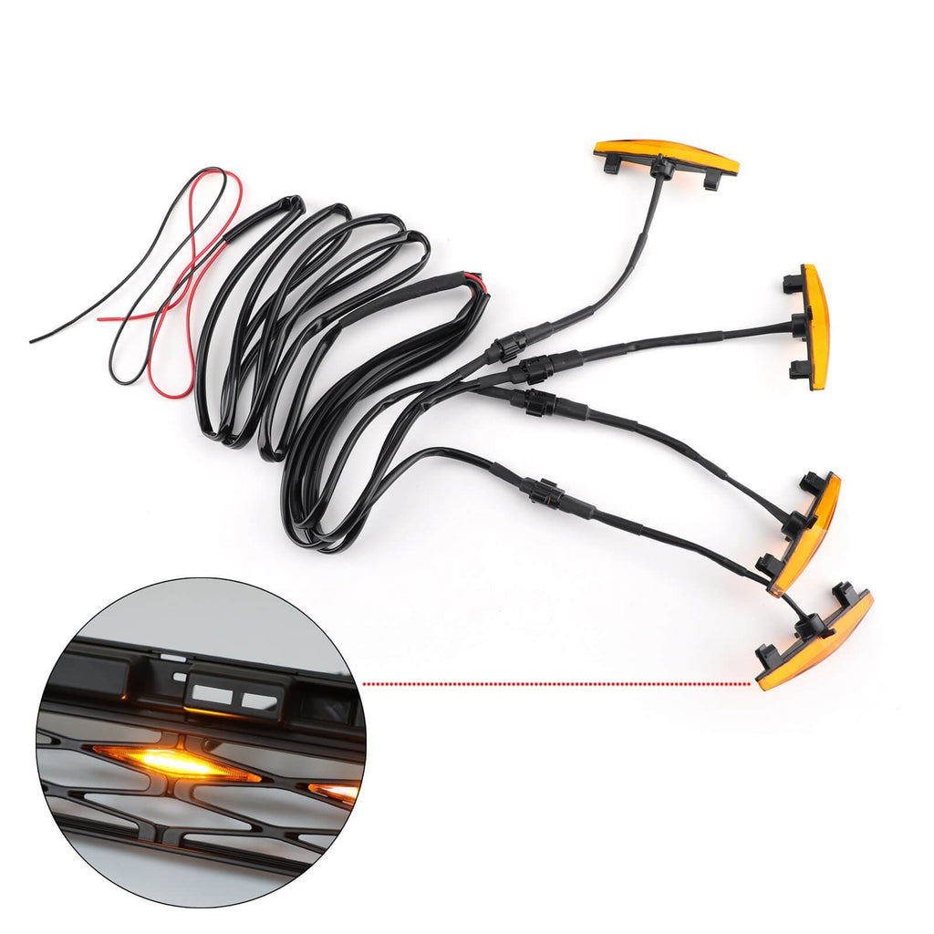 4PCS Plastic Car Grilles Grill LED Lights For Toyota 4Runner TRD Pro 2014-2023 Generic