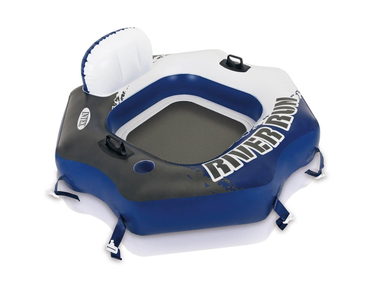 River Run Connect LounInflatable Floating Water Tube (6 Pack) &amp; Cooler