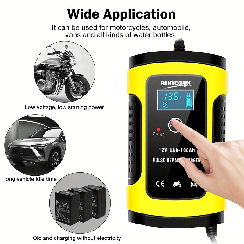 12V 6A Fully-Automatic Smart Trickle Charger: Keep Your Car, Motorcycle, Boat, RV, ATV & Lawn Mower Batteries Charged & Repaired!