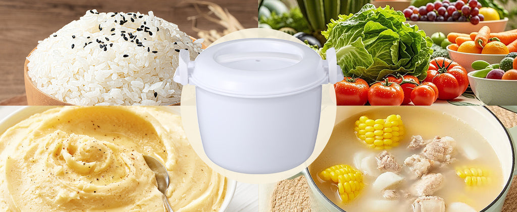 Microwave Rice Cooker 2 Quart, Microwave Steamer for Vegetables, 1.8L Professional LarMicro Cookware for Grains, Pasta & Potatoes - BPA Free, Dishwasher Safe