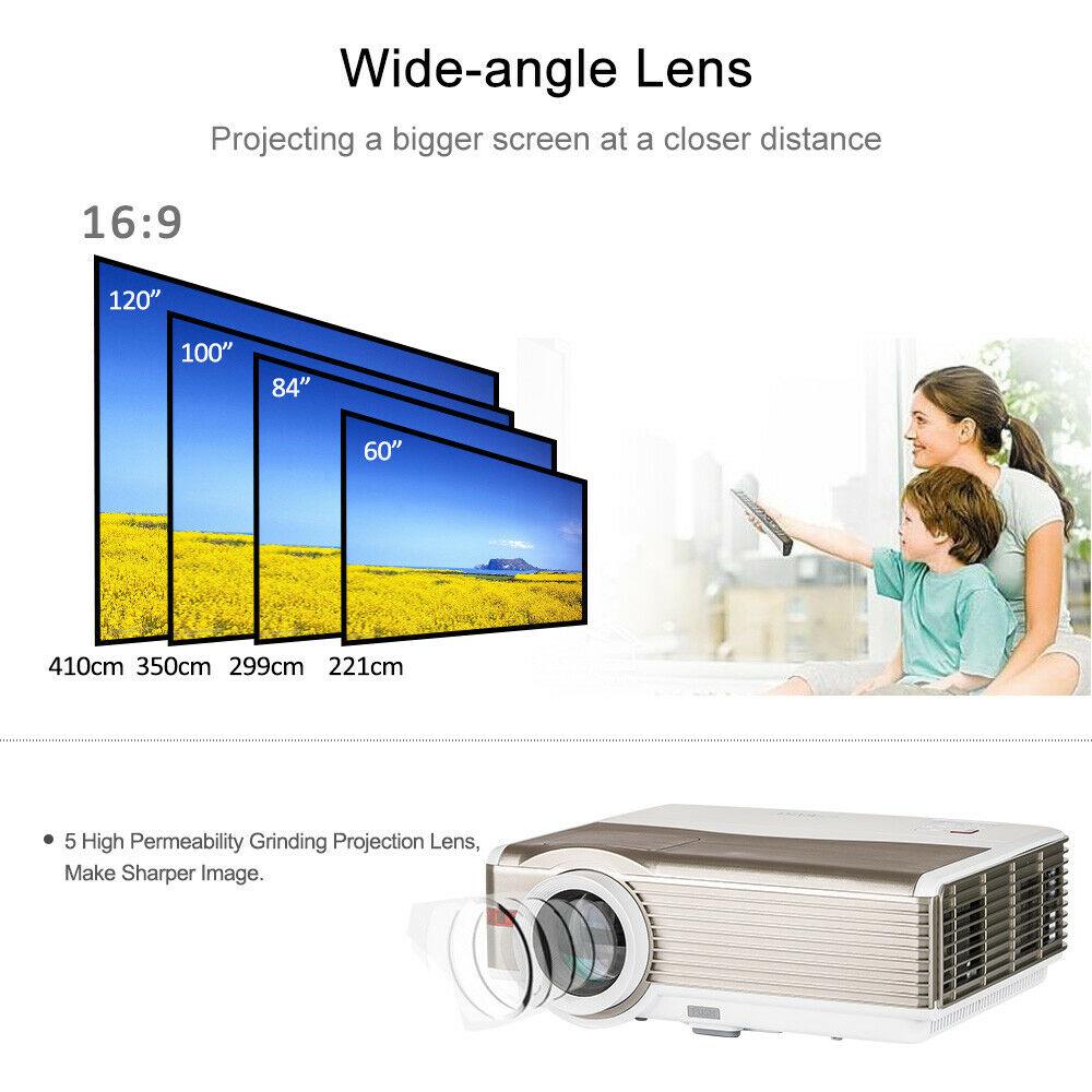 8000lms video home theater projector big screen movie proyector hdmi usb vga tv