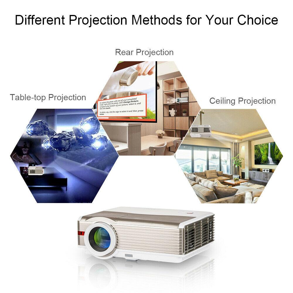 eug 8000lms blue-tooth projector home theater android movie tv hd airplay hdmi
