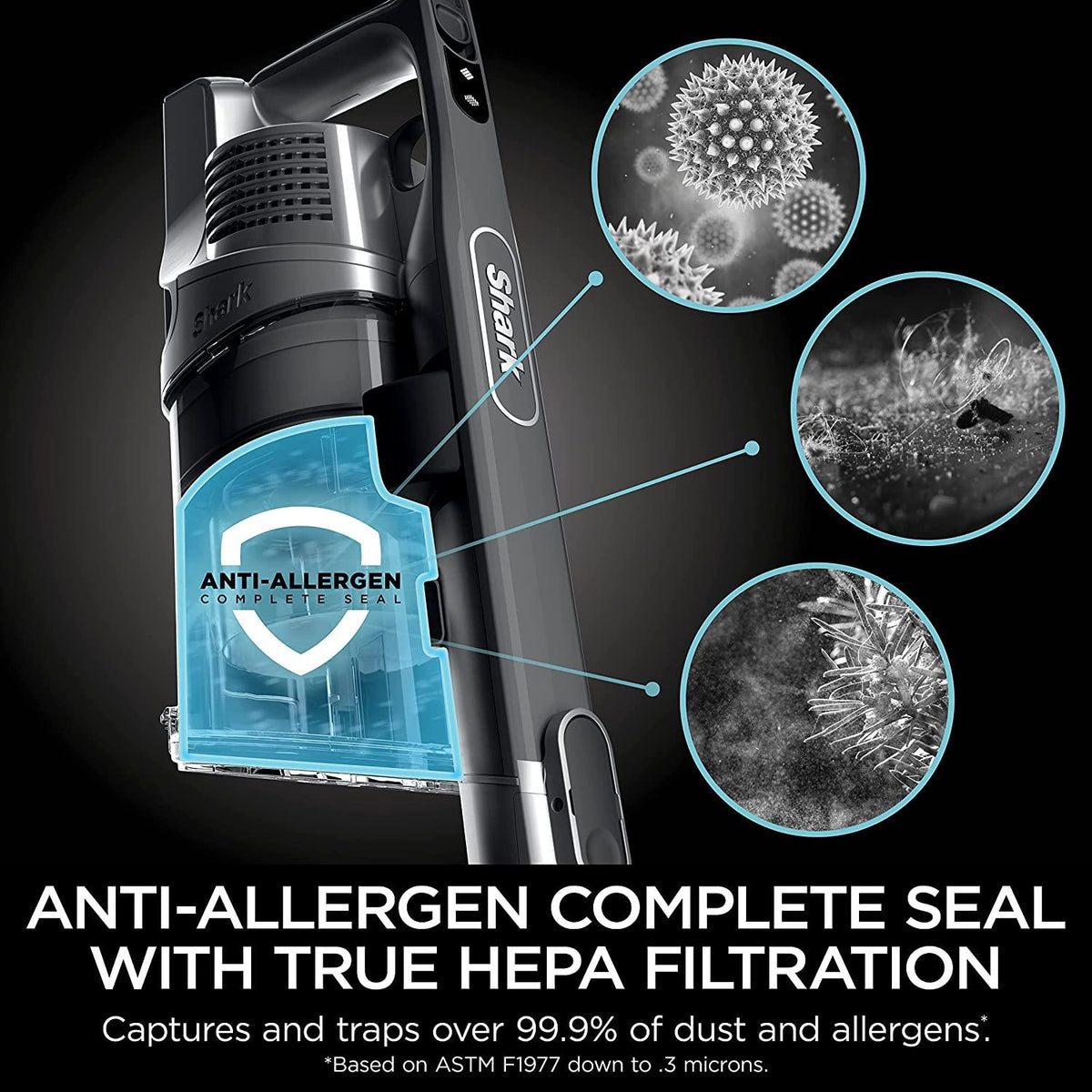 Shark IZ462H Vertex Ultra Lightweight Cordless Stick Vacuum with DuoClean PowerFins, Crevice, Pet Multi-Tool, Anti-Allergen, Brush, Removable Handheld
