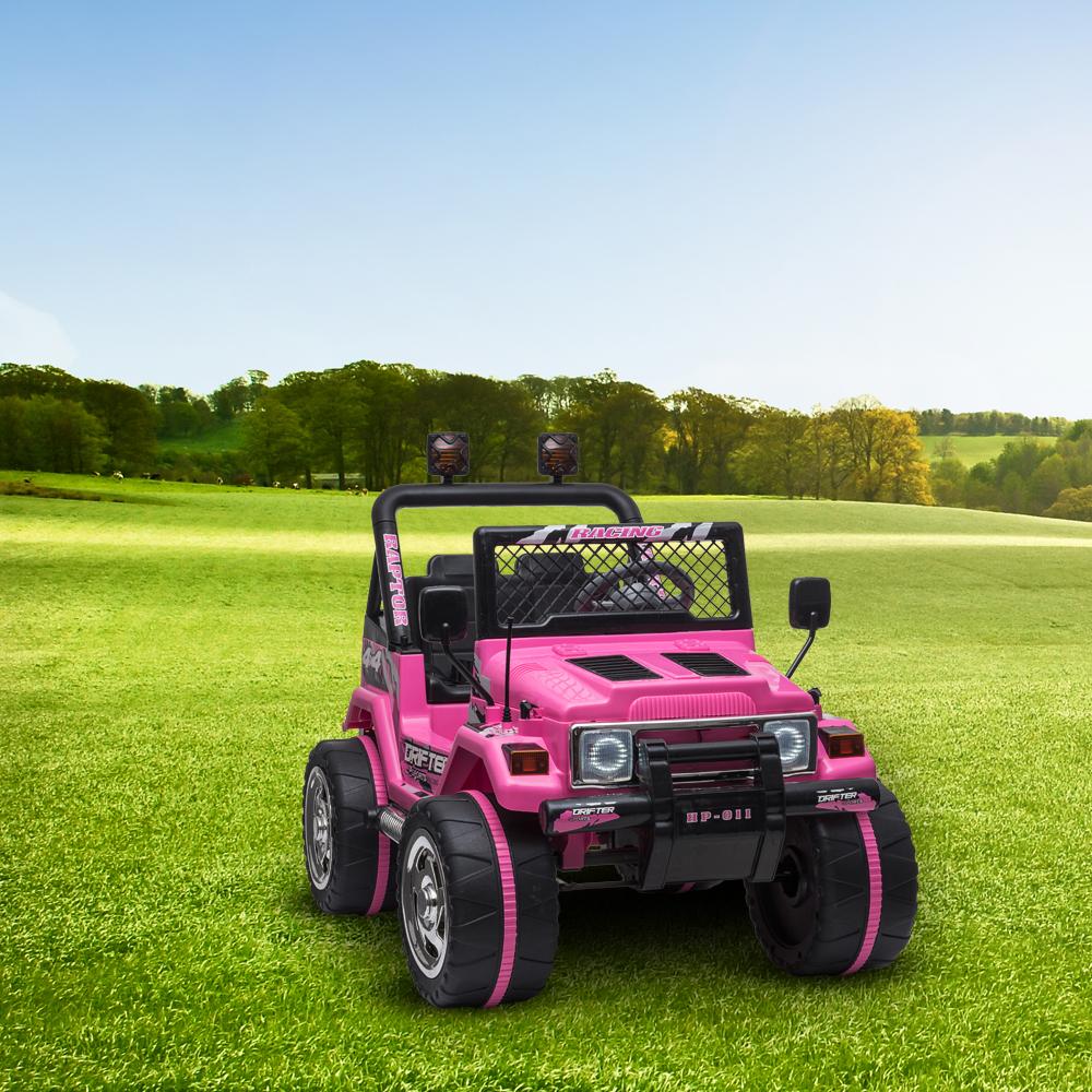 LEADZM LZ-11 Electric Car Child Jeep,Ride on Car for Kid,Double Drive with 2.4G Remote Control,12V 7AH Rechargeable Battery,LED Car Headlights-Pink