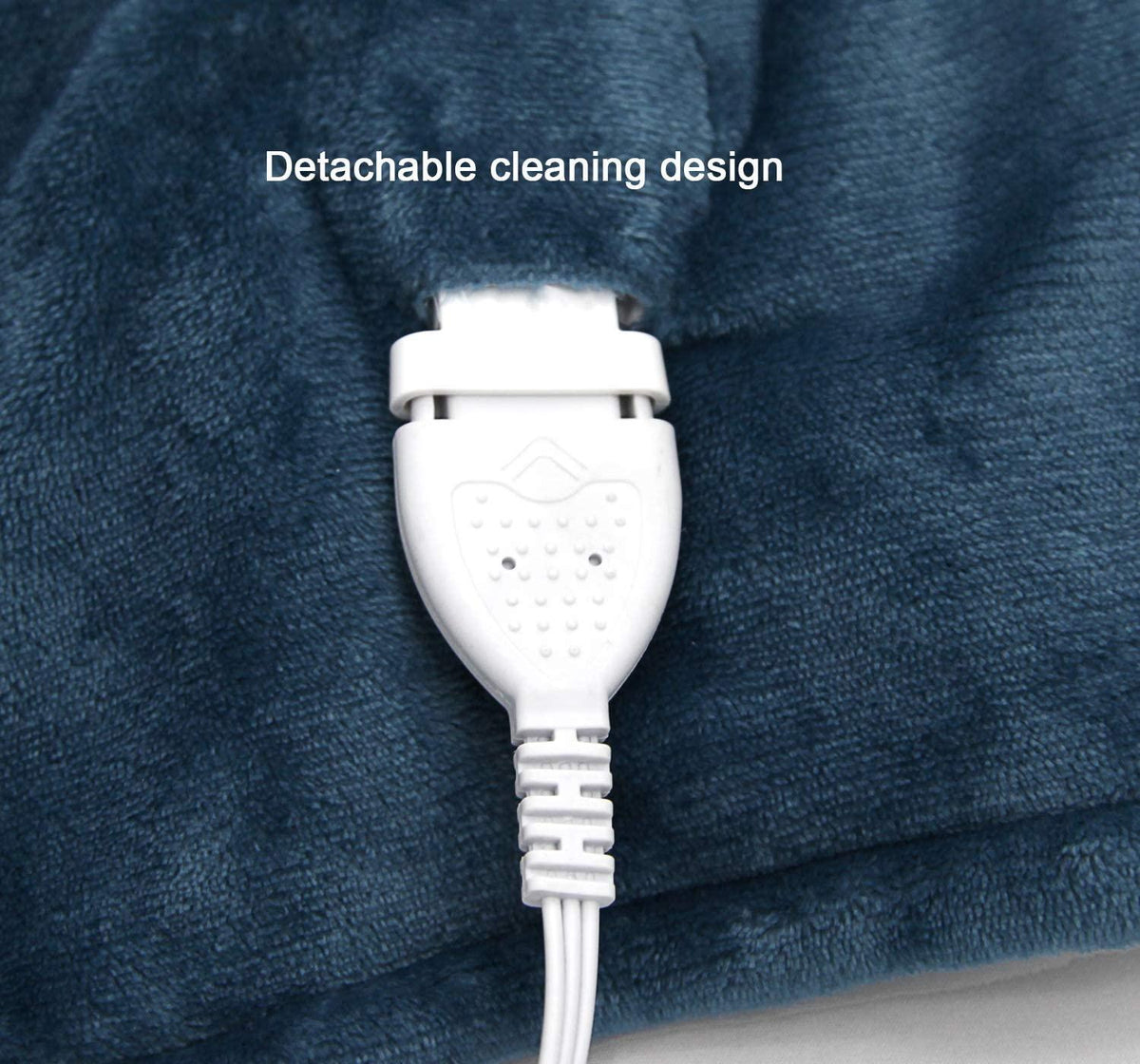 Electric Blanket Washable with Dual Controllers, Heated Sherpa &amp; Reversible Flannel Warm Blanket Throw, Oversized Fast Heating with 10 Settings/Safety 10 Hours Auto-Off(100X90'' Navy Blue)