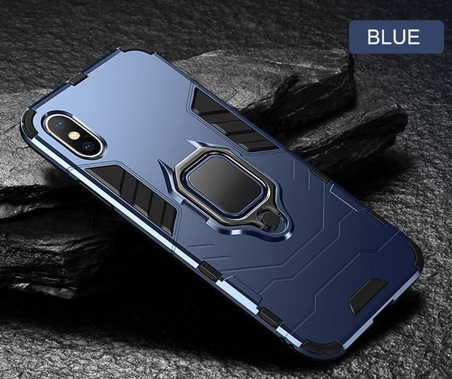Heavy Duty Anti-knock TPU Cover With Holder For iPhone X XS XR XS Max