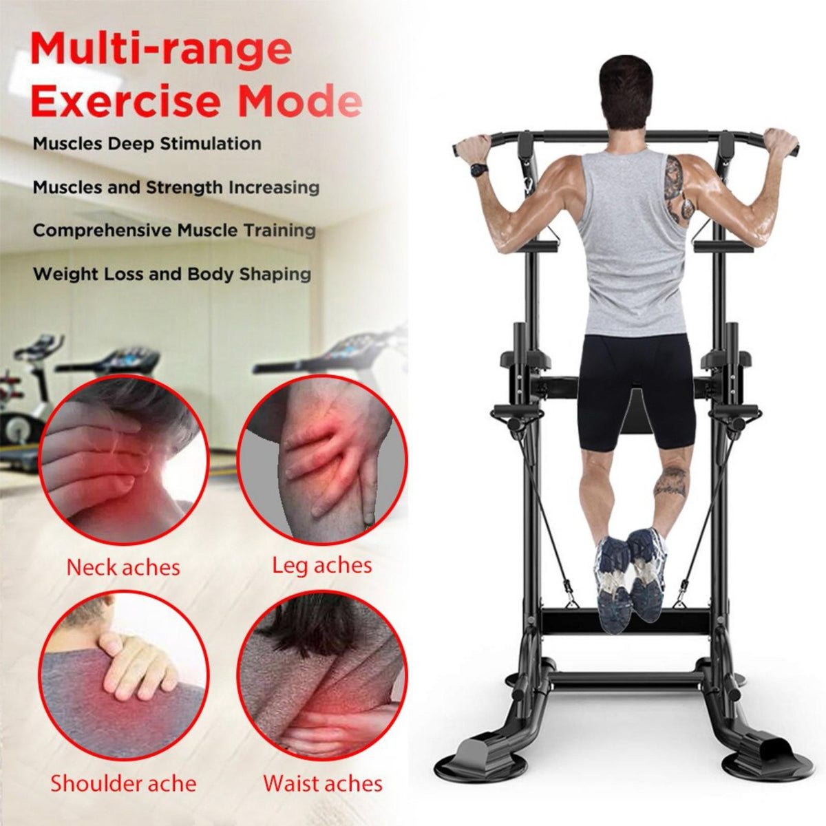 YOHOME PRODUCTS Dip Station Chin Up Bar Core Power Tower Pull Push Home Gym Fitness Equipment