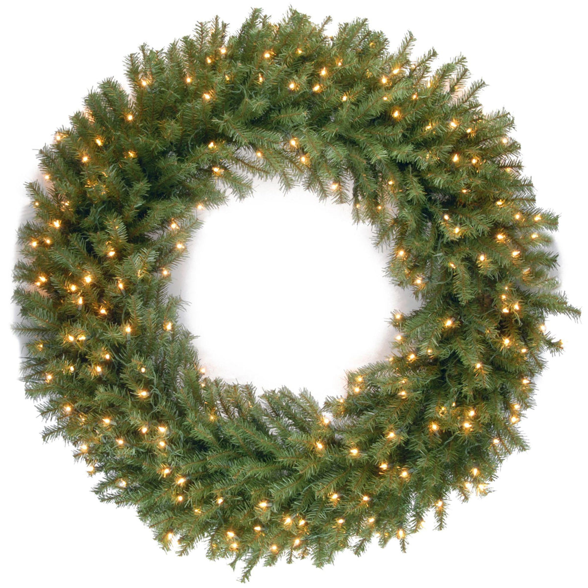 National Tree Company Metal Prelit Full Wreath, (Green)