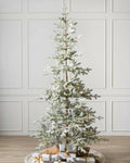 Frosted Alpine Balsam Fir 6.5 Ft Christmas Tree Clear LED  BALSAM HILL