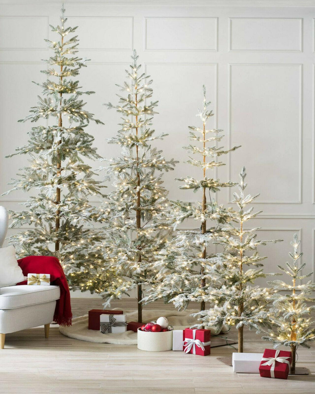 Frosted Alpine Balsam Fir 6.5 Ft Christmas Tree Clear LED  BALSAM HILL