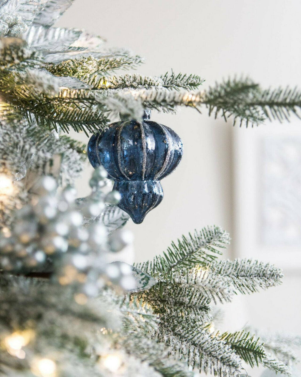 Frosted Alpine Balsam Fir 6.5 Ft Christmas Tree Clear LED  BALSAM HILL