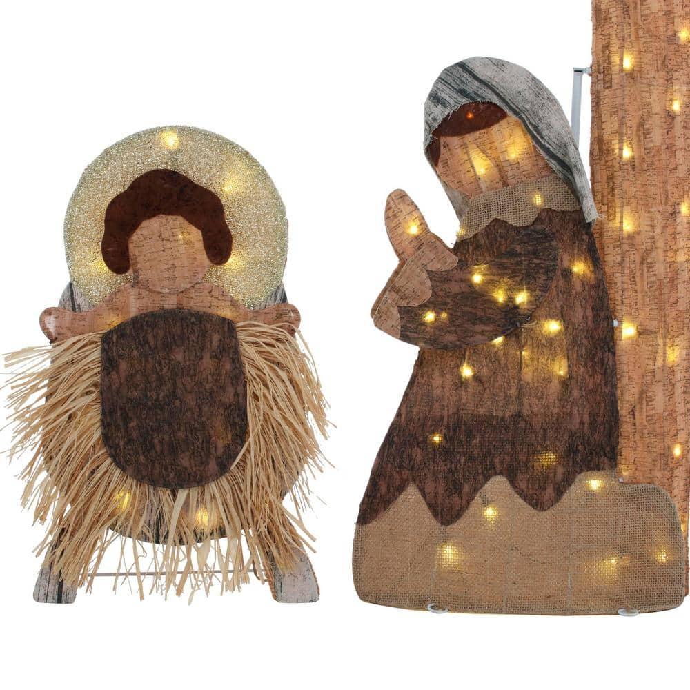 5 ft Warm White LED Nativity Scene Holiday Yard Decoration