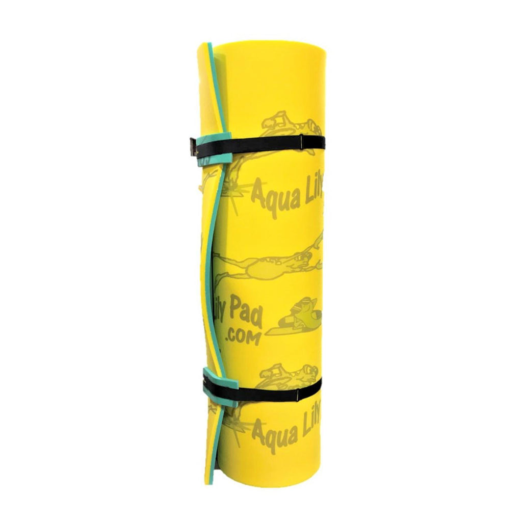 Aqua Lily Pad ALP18 The Original Model Water Playground Floating Foam Island Mat with Storage Straps and Pad Protectors, Yellow