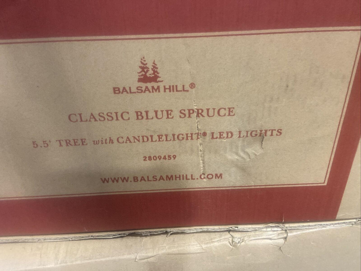 Open Box Balsam Hill Classic Blue Spruce 5.5' Tree with Candlelight LED Lights