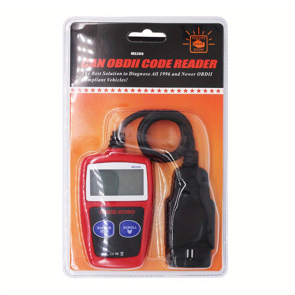 Universal OBD II Car Engine Fault Code Reader Turn Off Engine Light Emission Monitor Status Data Tester Diagnostic Scan MS300 OBD2 MS309 Clear CVN