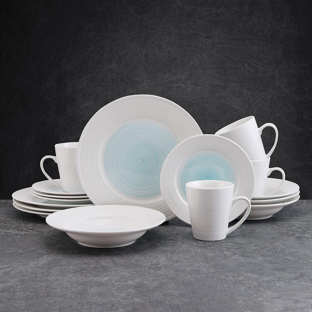 Annie Teal 16 Piece Dinnerware Set, Service for 4