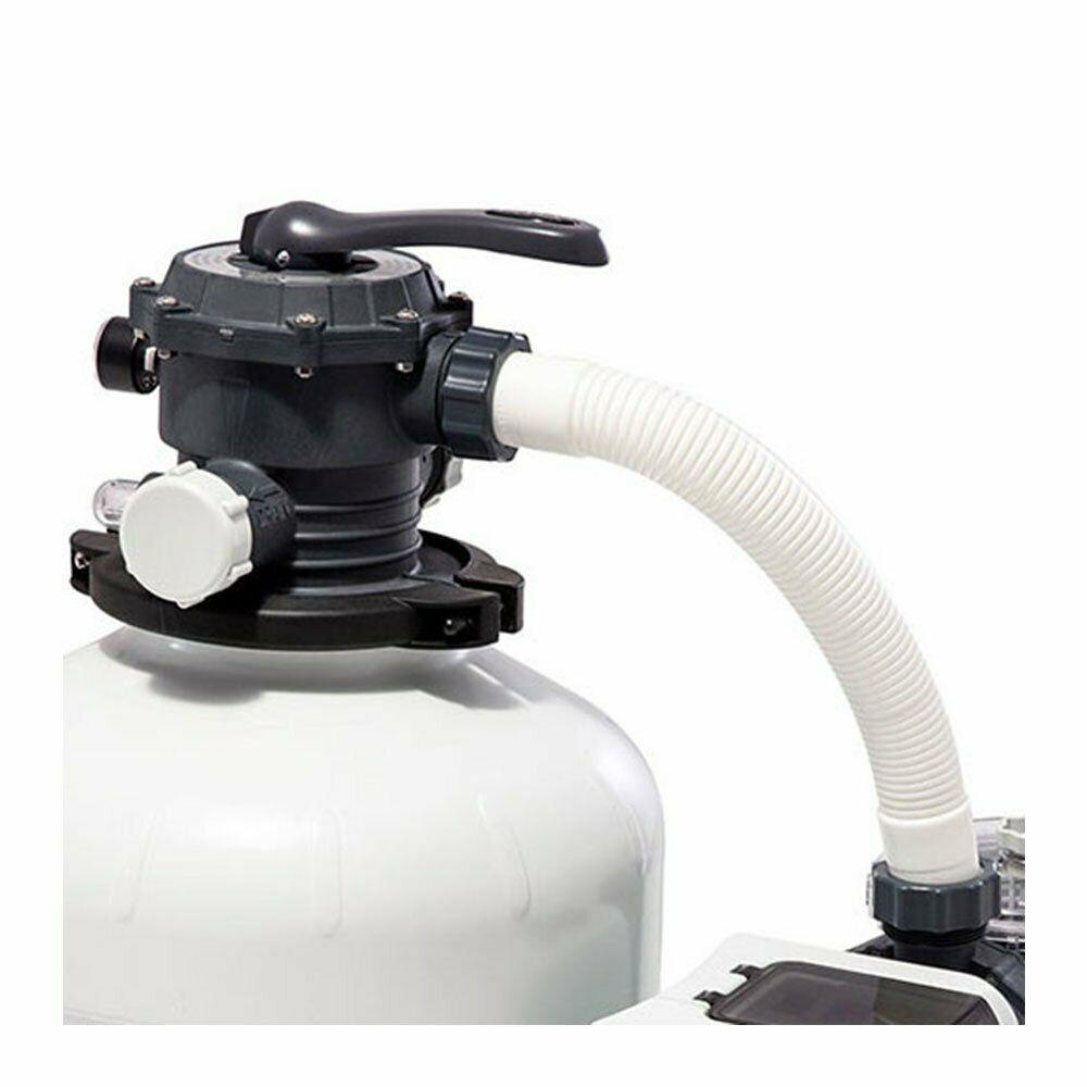 intex pool sand filter pump w/ automatic timer &amp; side vacuum &amp; 1.5” hose 2 pack