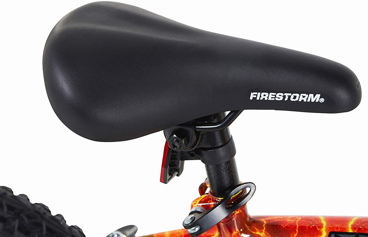Dycft Your Little Guy is Going to Have a Blast Riding Around, Unique and Exciting 18" Boys Firestorm Bike,with Handlebar Shield,Adjustable,Removable Training Wheels,Front,Rear Caliper Brakes