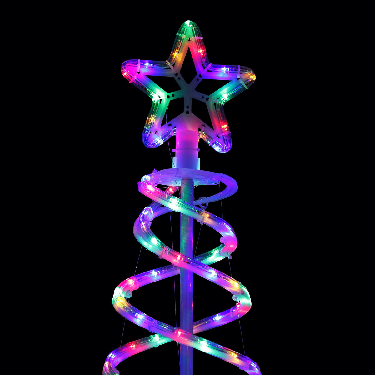 Alpine Corporation 91" Indoor/Outdoor Spiral Christmas Tree with LED Lights, White