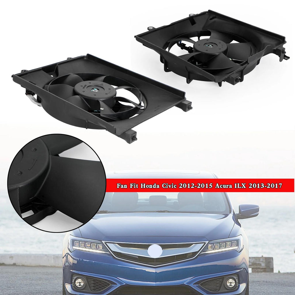 2015 Honda Civic SE Left+Right Radiator Cooling Fan 19030RSJE01 HO3115158 19030R1AA01 38616R1AA01 38615-RZA-A02 Generic