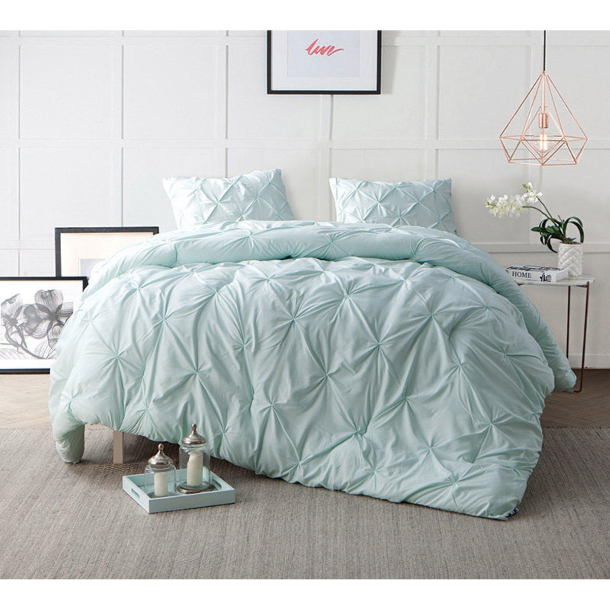 BYB Pacific Blue Pin Tuck Comforter - King