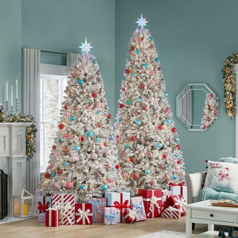 9 ft Starry Light Flocked Christmas Tree