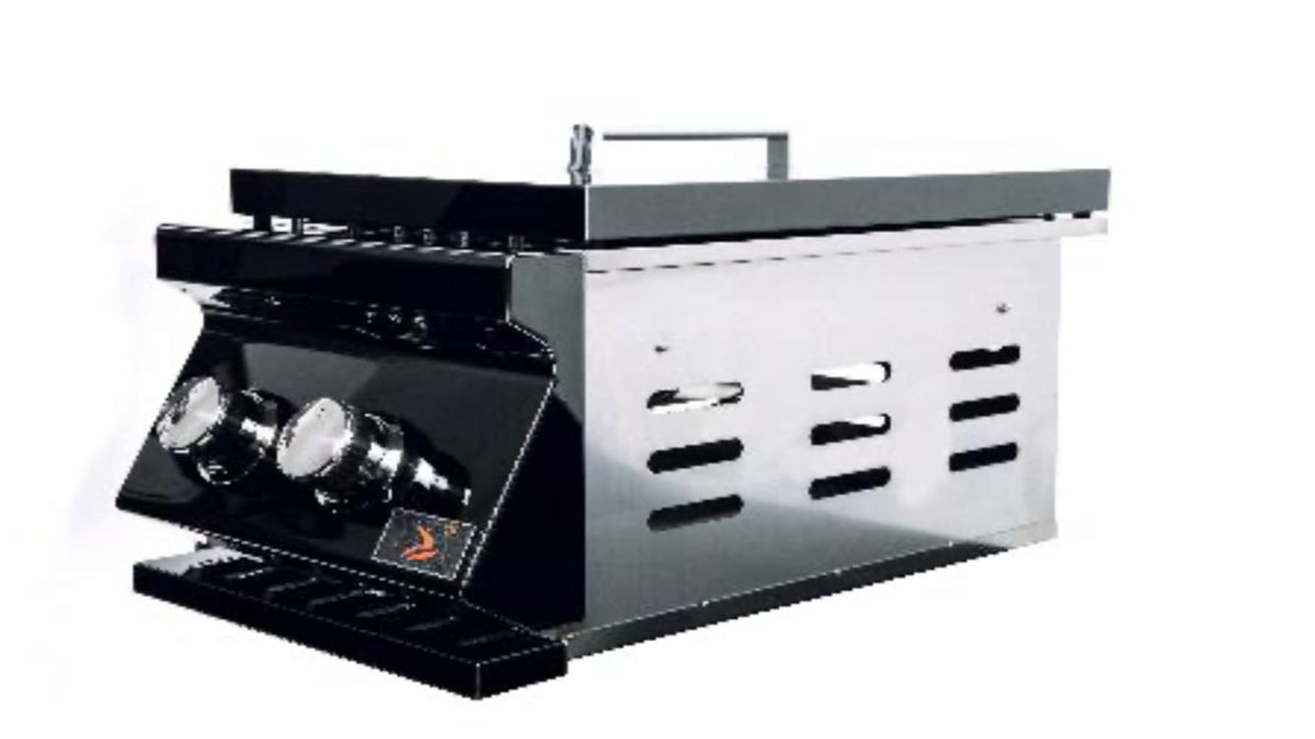 Black  Double Side Burner 24,000 BTUs