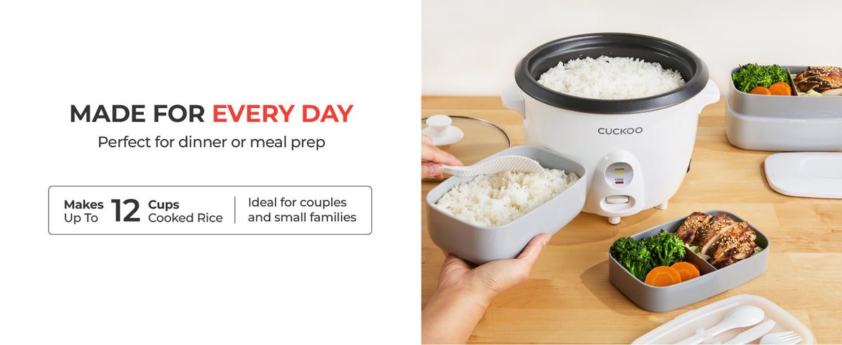 One Touch Rice Cooker 12-Cup Cooked, Small Rice Cooker & Warmer with Steamer Tray, Versatile Grain Cooker, Soup Maker, Auto Keep Warm, 6-Cup Uncooked, White (CR-0601C)