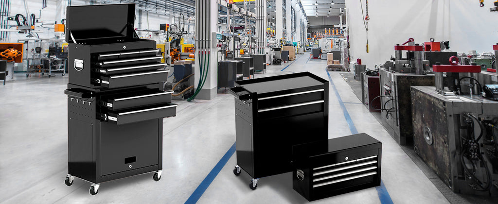 8-Drawer Rolling Tool Chest with Multiple Drawers, Heavy Duty Metal Tool Cabinet for Garaand Workshop Storage, Lockable Top Chest, Black