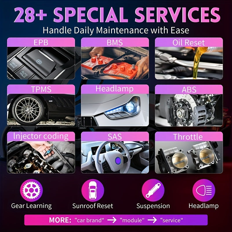 Autel OBD2 Scanner MaxiCOM MK808Z-(Same As MK808BT PRO), Android 11 Based Bi-Directional Control Scan Tool, 28+ Services, Wireless 506/MV108