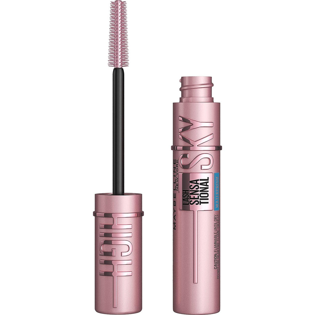 Maybelline New York Lash Sensational Sky High Waterproof Mascara Makeup, Volumizing, Lengthening, Defining, Curling, Multiplying, Buildable Formula, Very Black, 1 Count