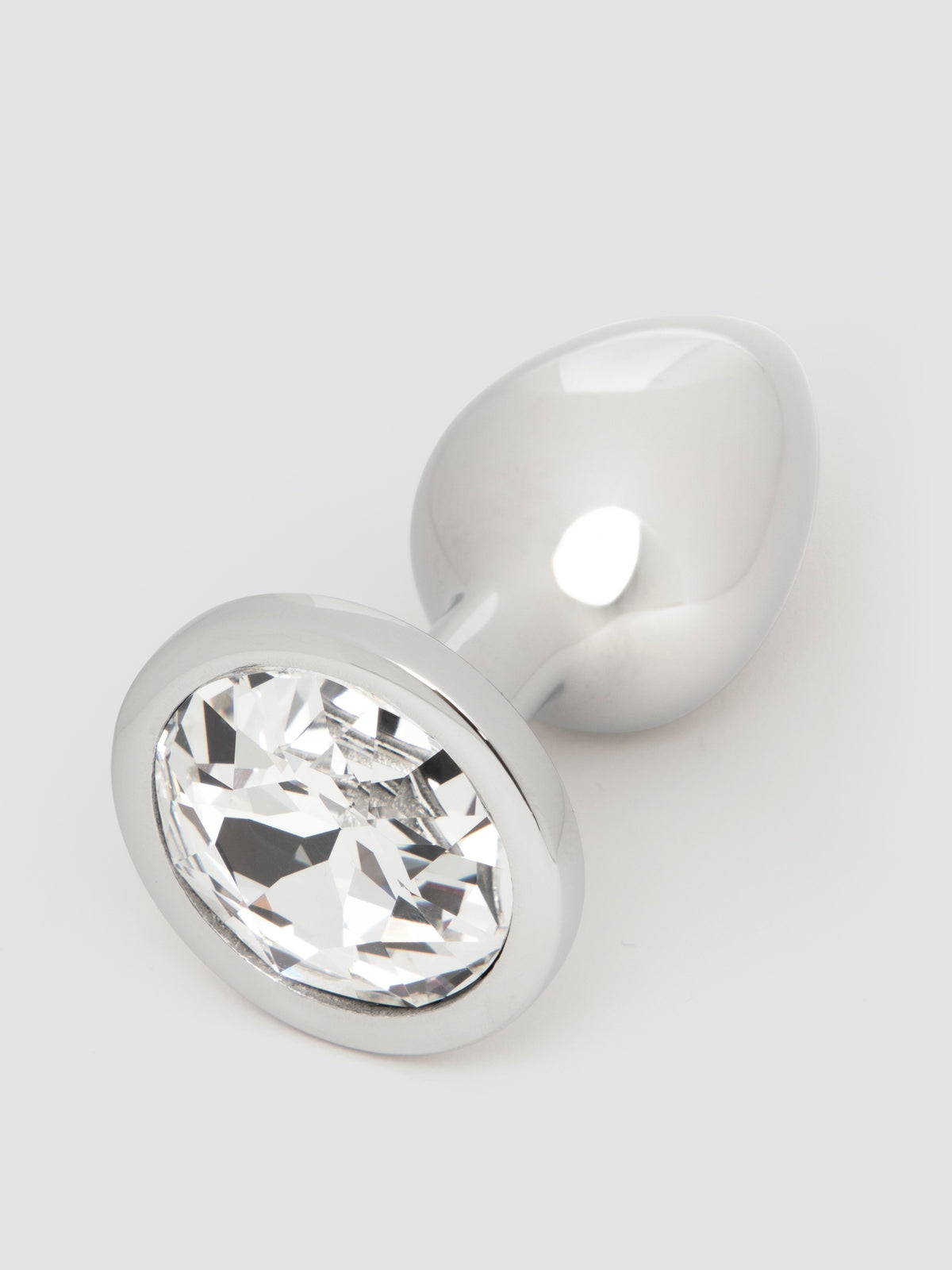 Lovehoney Luxury Crystal Stainless Steel Silver Butt Plug 2.5 Inch, Silver | Silver