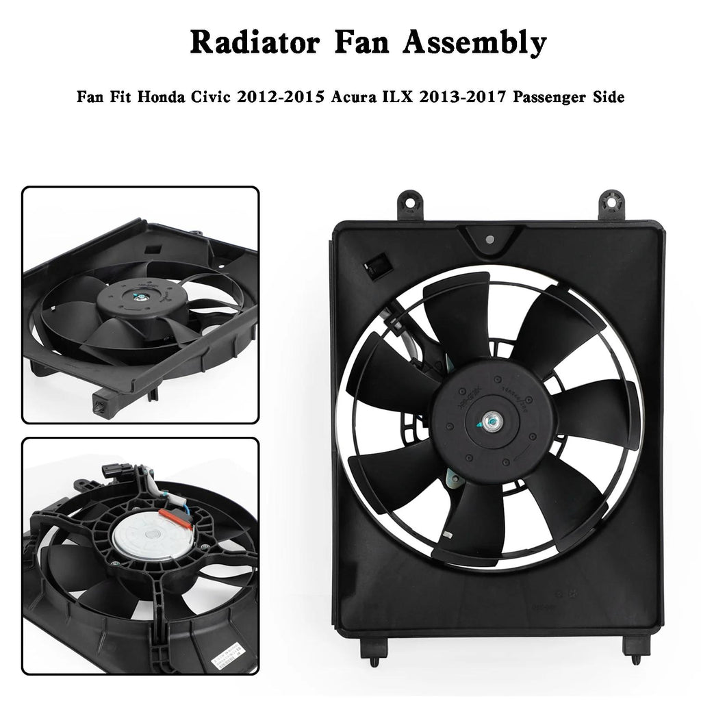 2015 Honda Civic SE Left+Right Radiator Cooling Fan 19030RSJE01 HO3115158 19030R1AA01 38616R1AA01 38615-RZA-A02 Generic
