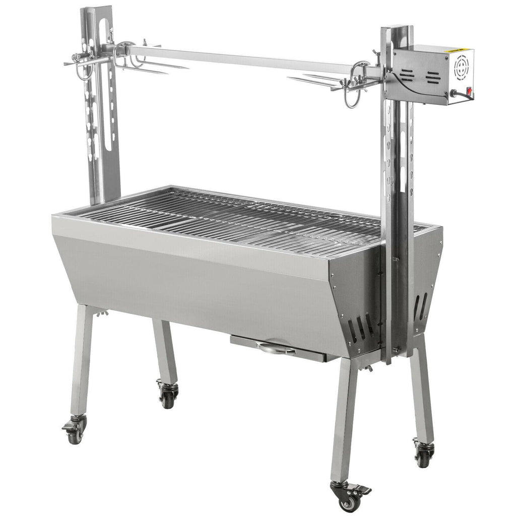 42'' 88Lbs  Lamb Roaster Rotisserie Spit Wind Shield Charcoal Pig