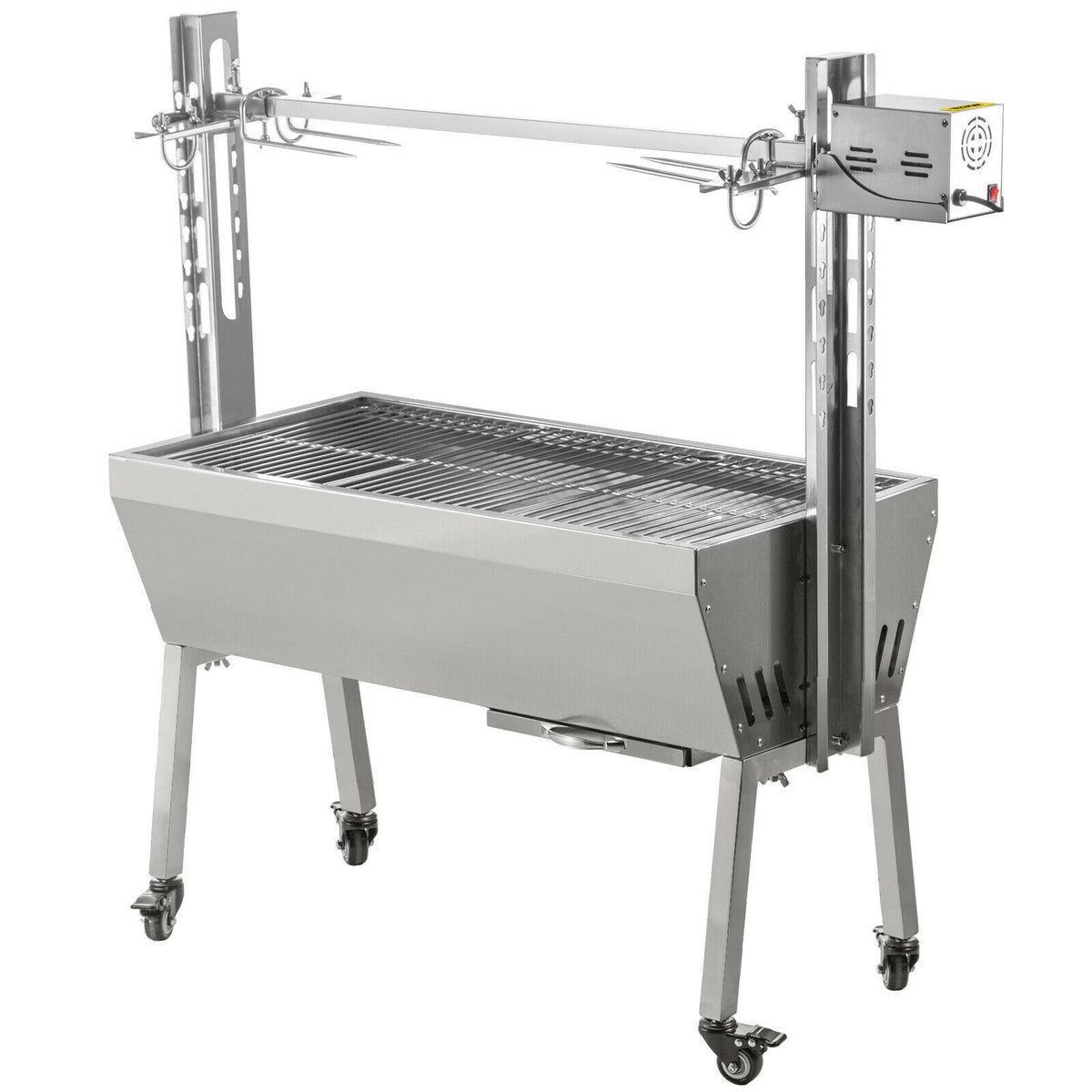 42'' 88Lbs  Lamb Roaster Rotisserie Spit Wind Shield Charcoal Pig