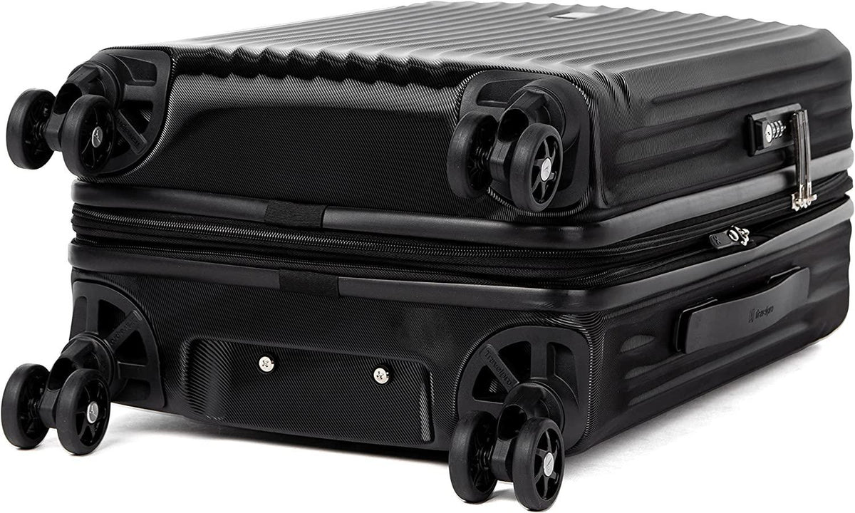 Maxlite Air Hardside Expandable Luggage, 8 Spinner Wheels, Lightweight Hard Shell Polycarbonate, Black, Carry-On 21-Inch