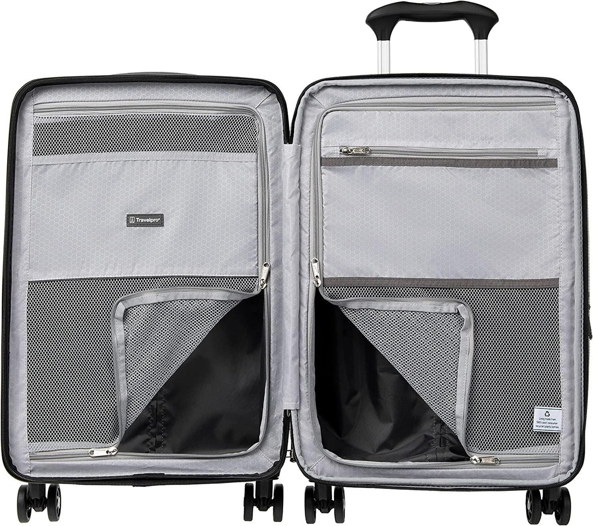 Maxlite Air Hardside Expandable Luggage, 8 Spinner Wheels, Lightweight Hard Shell Polycarbonate, Black, Carry-On 21-Inch
