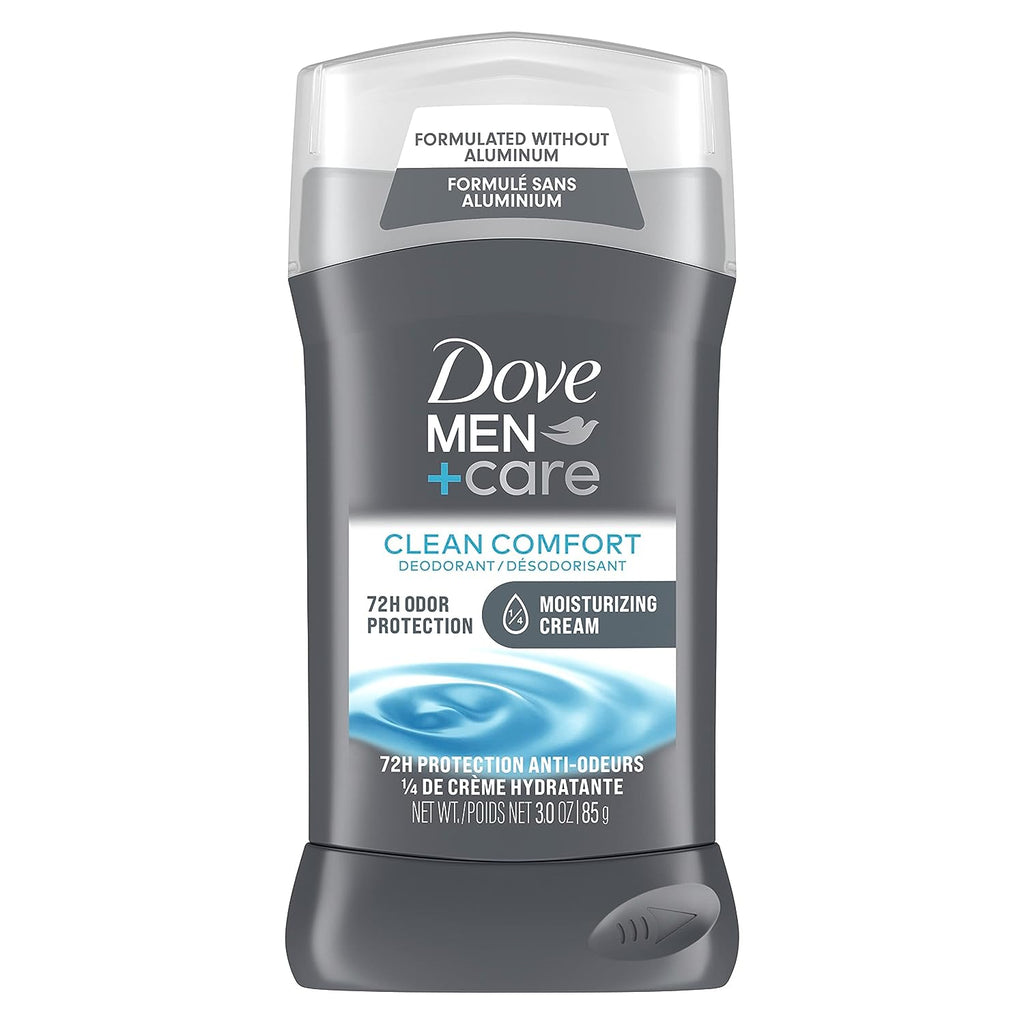Dove Men+Care Deodorant Stick for Men Clean Comfort Aluminum Free 72-Hour Odor Protection Mens Deodorant with 1/4 Moisturizing Cream 3 oz