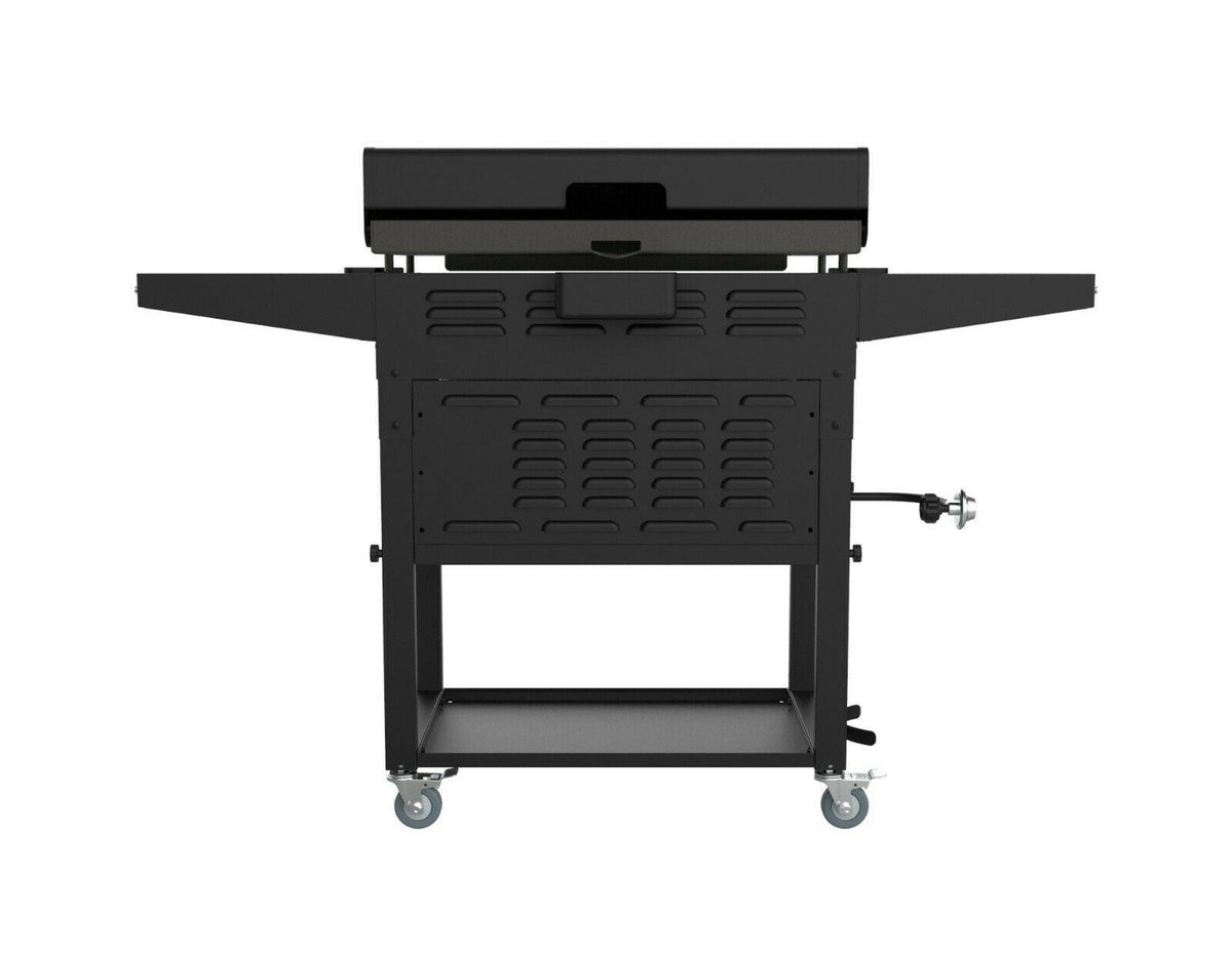 2-Burner 28" Griddle with Electric Air Fryer and Hood - Black
