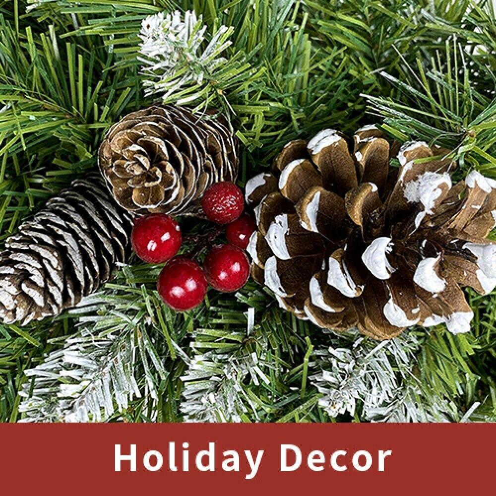 Pre-lit Artificial Christmas 4pcs/Set  Wreath and Set of 2 Entrance Tree