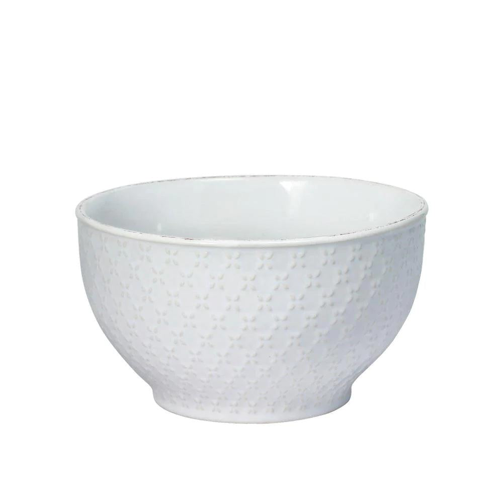 French Lace Set of 4 White Soup Cereal Bowls