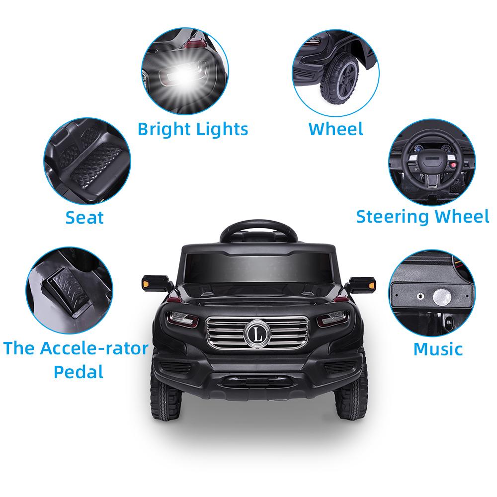 Zimtown Electric Car with 35W*1 6V7AH*1 Battery Children Car Pre-Programmed Music and Ride on Car Remote control Black