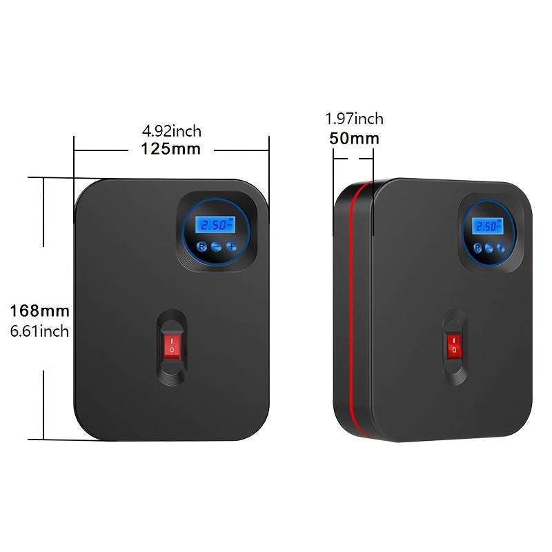 Car Tire Air Compressor, Tire Inflator Pump 12V DC Car Tire Pump With Digital Pressure Gau150PSI With Car Power Adapter Auto Shut Off For Car Tires