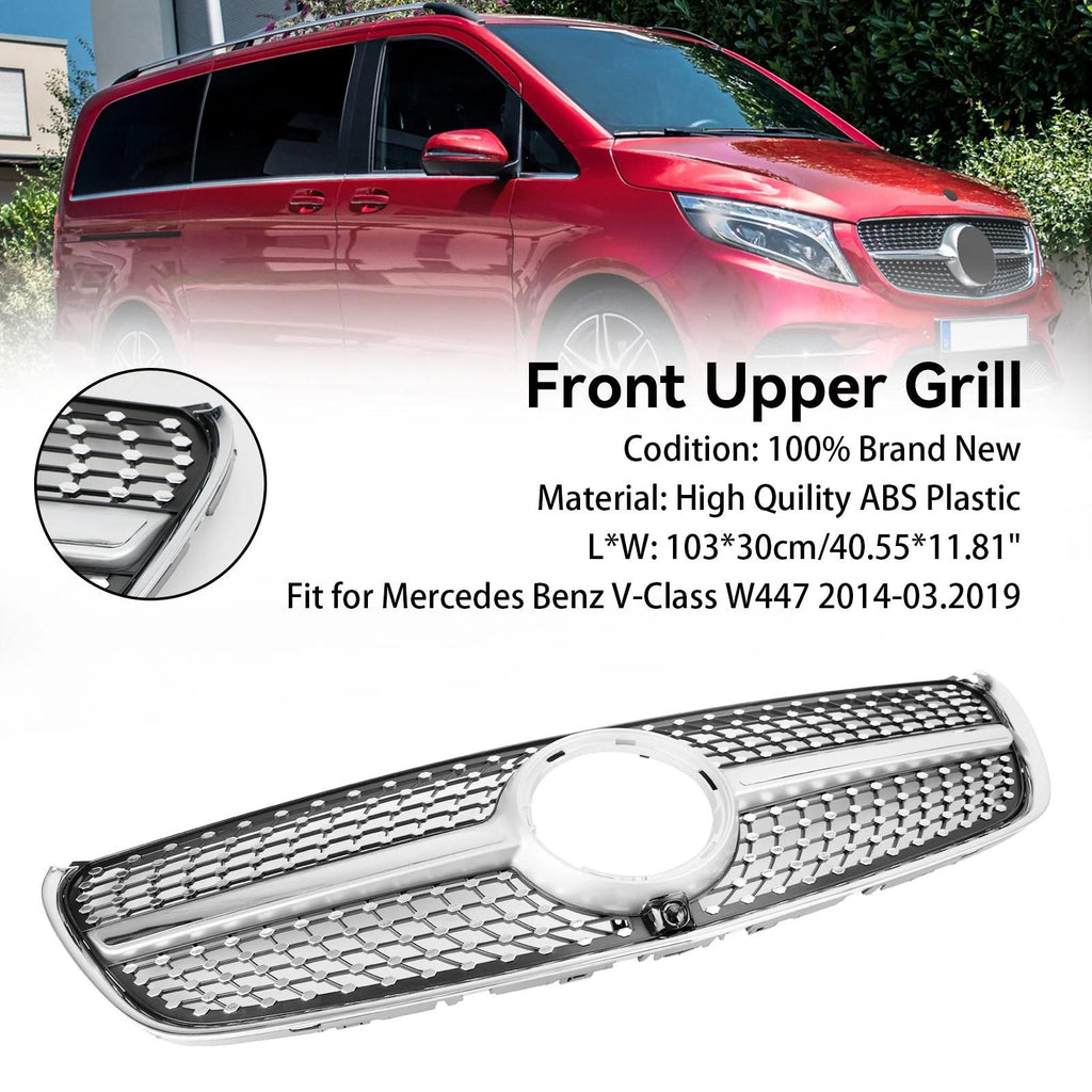 2014-03.2023 Benz W447 V-Class Diamond Front Upper Grille Grill Generic