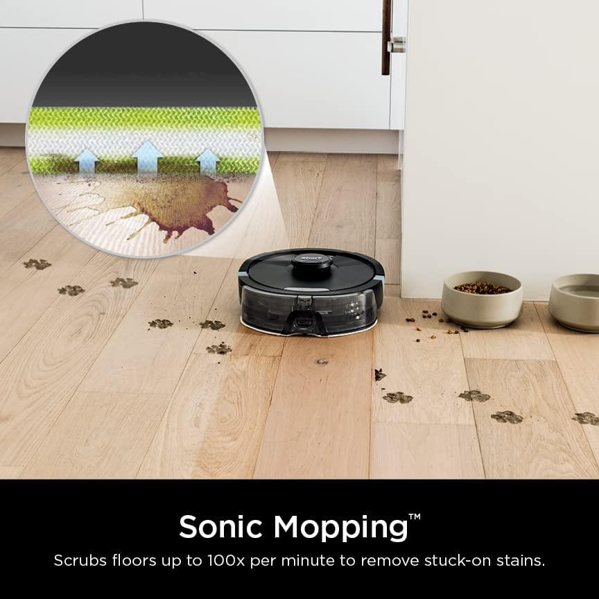 Shark AI Ultra 2in1 Robot Vacuum &amp; Mop with Sonic Mopping, Matrix Clean, Home Mapping, CleanEdge Technology, for Pet Hair, Wifi, Works with Alexa, Black/Mocha (RV2620WD)